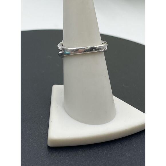 EFFY Signed Sterling Silver 18K‎ Gold
Diamond Crackle Heart Band Ring Siz 7.25 - Picture 13 of 14